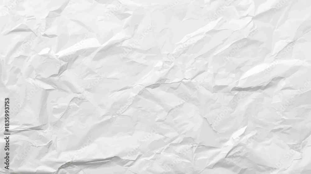 Naklejka premium A close up view of intensely crumpled white paper showcasing texture and shadows