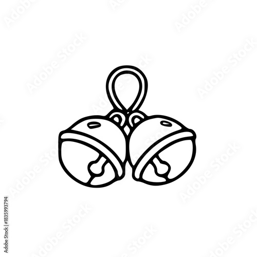 Traditional Chinese hand bells outline illustration