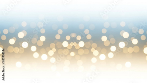 Stunning golden bokeh lights cascade over a soft blue background creating an elegant festive celebration atmosphere