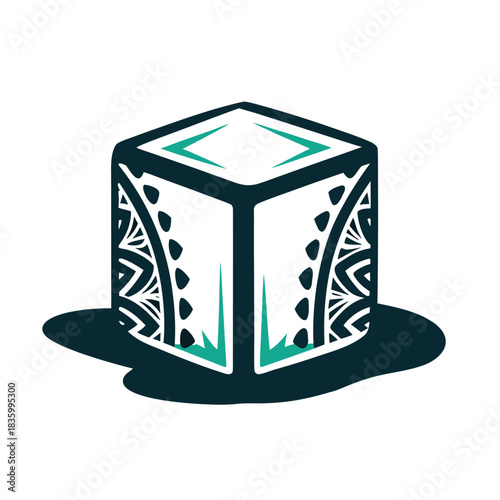 Geometric Cube Pattern Vector Design Element