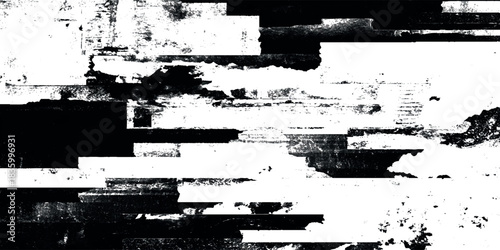 Grunge texture glitch overlay distressed black and white background abstract digital noise.