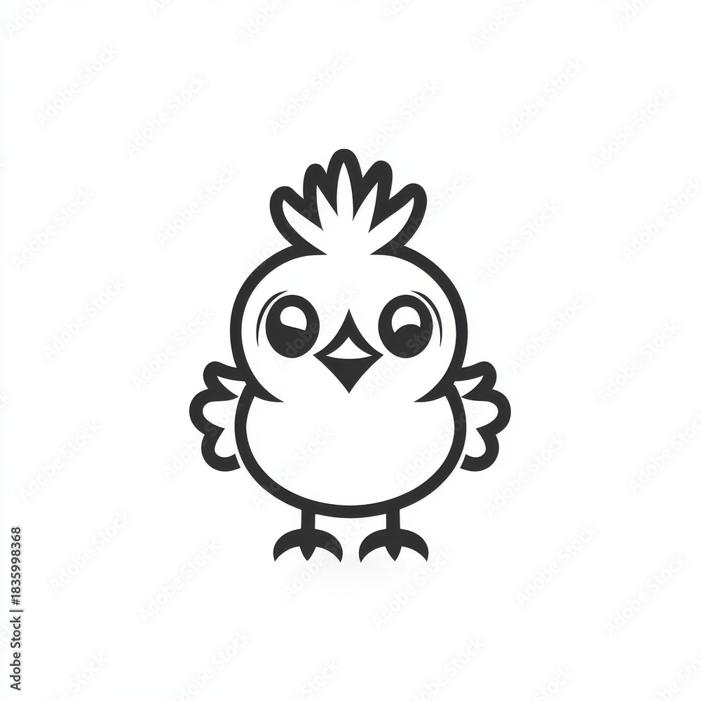 Fototapeta premium Whimsical Chick Silhouette: A Charming Vector Illustration with Adorable Simplicity for Children's Designs or Springtime Themes
