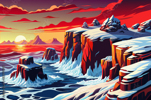 Snow covered cliffs along the Oregon Coast with cold winter waves and evergreen forests forming a rare and stunning Christmas 2026 ocean-side landscape