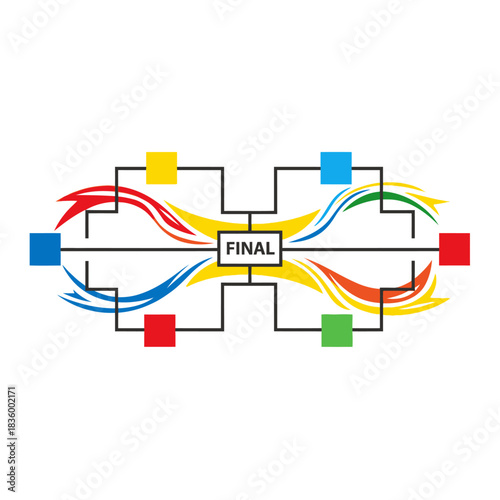 Colorful Tournament Bracket Final Illustration