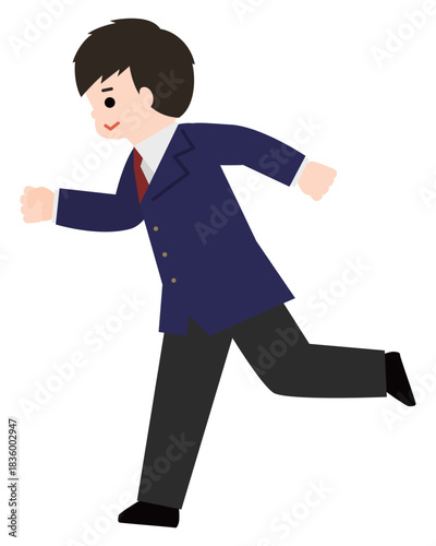 走っている男の子