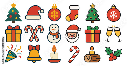 Flat icon color of Christmas ornament