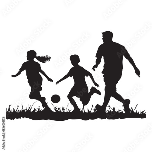 children playing in the park silhouette