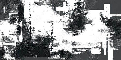 Grunge texture background distressed abstract black and white overlay noise grain paper retro poster.