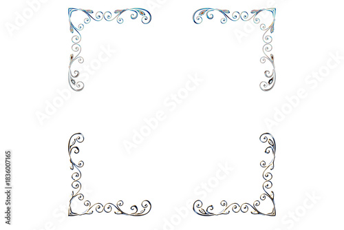 ornate square silver frame