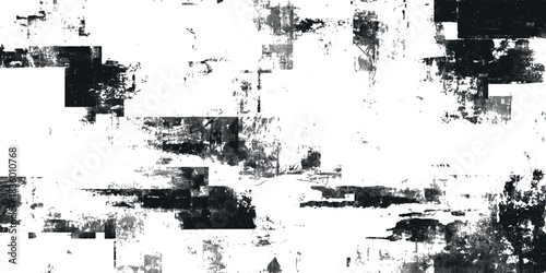 High resolution abstract grunge texture featuring distressed edges, paint splatters, scratches, and heavy layering on a white background.