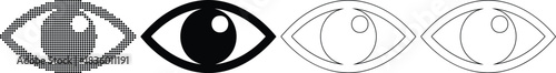 Eye icons showing different representations in black and white