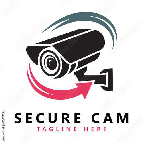 Secure cam logo icon vector