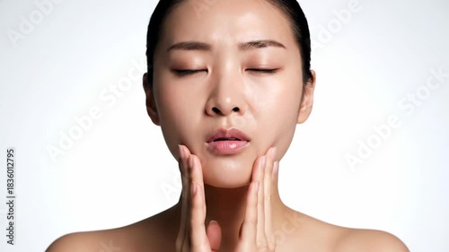 Asian Woman's Expressions Show a Facile Journey Through Wellness and Well-Being Practices