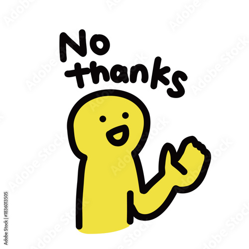 断る勇気のある人　シンプルな手描きのイラストアイコン