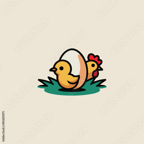 easter egg with chicken