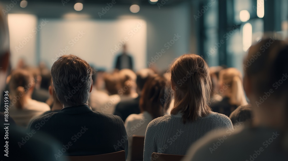 Fototapeta premium Business Seminar Audience Listening to Presentation