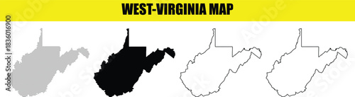 West Virginia state map in different styles vector illustration design