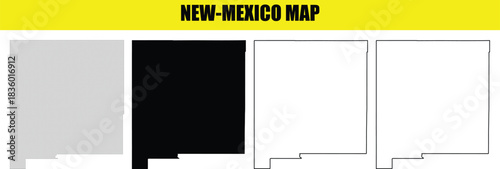 Detailed New Mexico State Map in Various Stylized Formats Vector