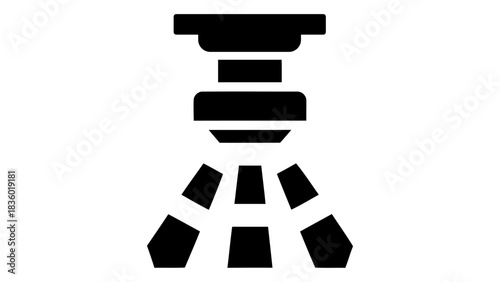 Automated fire suppression system icon for smart home safety and industrial fire control, smart fire control technology.