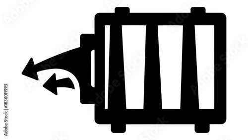 Conceptual icon of a smart air filter system, representing air purification and clean air technology.
