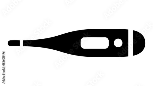 Digital thermometer icon isolated on white background, medical device for measuring body temperature and healthcare conc