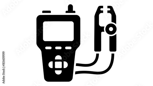 Digital smart power analyzer device with clamp meter, measuring electrical energy usage and power quality parameters.