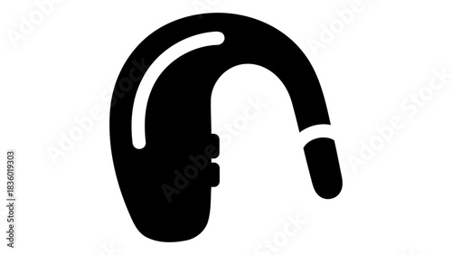 Modern hearing amplifier, a sophisticated electronic device for sound enhancement, isolated on a clean background.