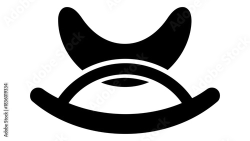 Smart baby rocker icon, automated infant soothing device, modern parenting technology, simple vector illustration for ap