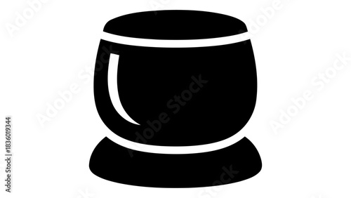 Smart bottle warmer device icon, controlled warming for baby bottles, baby care, feeding, modern appliance silhouette