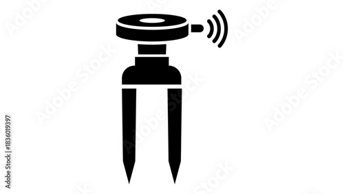 Smart soil sensor icon_ wireless and mobile connectivity for accurate agriculture and gardening data monitoring