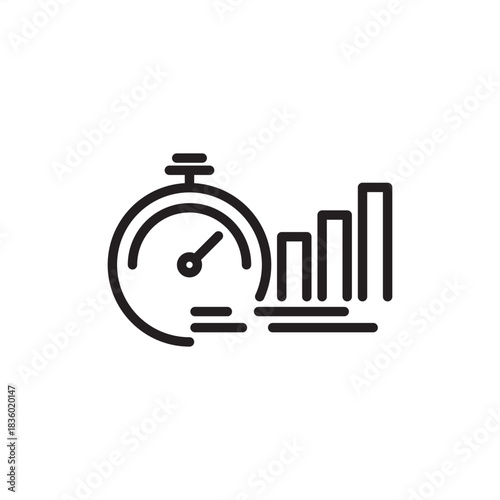 Velocity chart icon symbolizing work completion rate, historical average, and future capacity forecasting, representing agile project management, metric tracking, Scrum, and performance measurement.