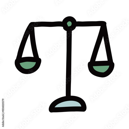 天秤　シンプルな手描きのイラストアイコン