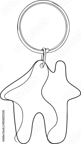 Abstract keyring couple illustration depicting connection and supportive partnership