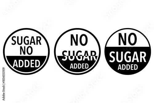 NO SUGAR ADDED SET VECTOR LOGO SIGN