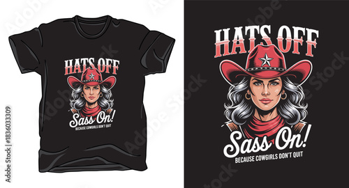 Hats of cow girl graphic vector art t-shirt design print template