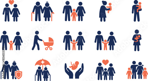 Hand Gestures Line Icon Set, Thumbs Up, Thumbs Down, Rock and Roll, Victory Sign, Pointing Direction, and Open Palm Symbols for Communication and Interaction