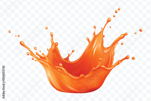splash of  colorful liquid juice splash in mid air cut and curve style isolated on transparent background