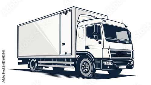 Efficient delivery truck ready for your branding and logistics needs, ideal for transport services and advertising campaigns, conveying reliability and strength