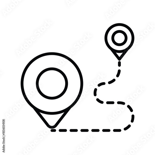 Location  icon with white background vector stock illustration
