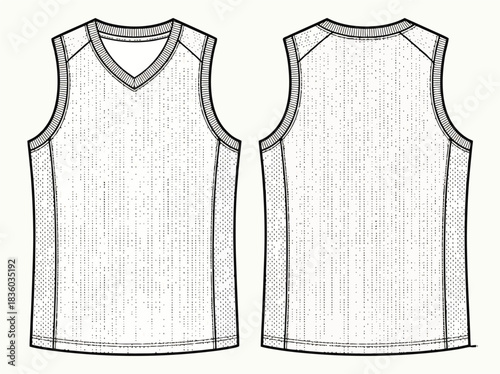 Sleeveless Sport Shirt Mockup Front and Back View.