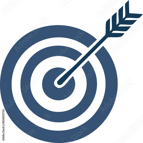 Dart hitting the bullseye on a target