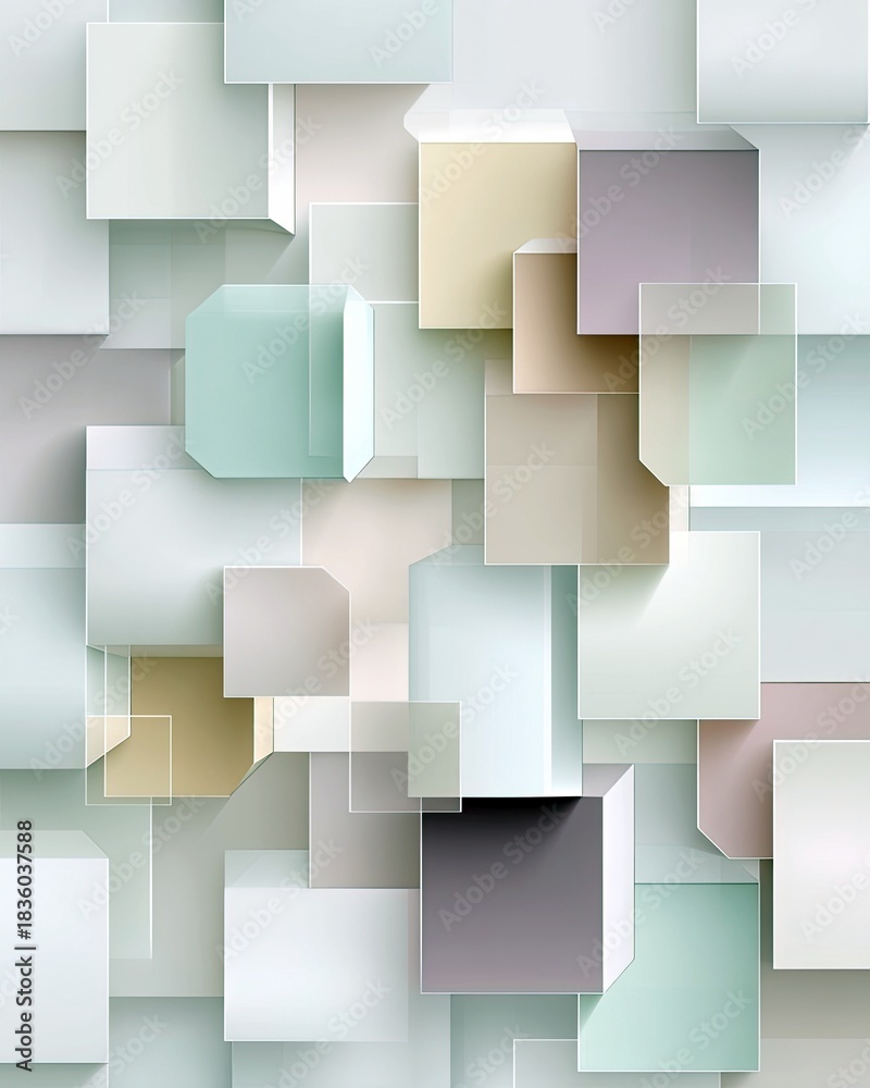 Obraz premium Abstract 3D Cubes Floating Background