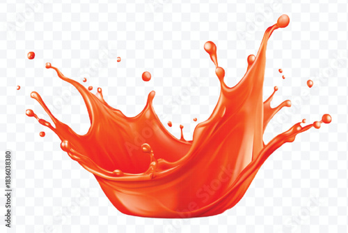 splash of  colorful liquid juice splash in mid air cut and curve style isolated on transparent background
