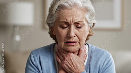 Wallpaper Mural Elderly Woman Experiencing Pain and Discomfort: A Series of Facial Expressions Torontodigital.ca