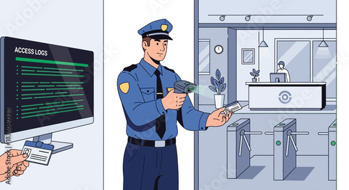 Automated security access control system with card scanning for secure entrance