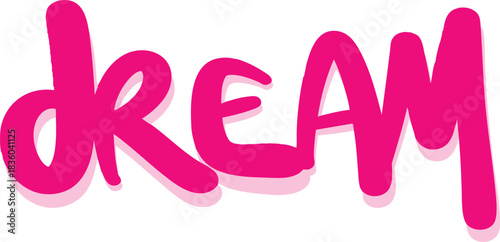 handwritten dream word lettering vector