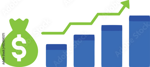 money, finance, growth, profit, investment, success, economy, financial, business, increase, rising, chart, graph, dollar, bag, currency, wealth, earnings, income, savings, budget, financial growth