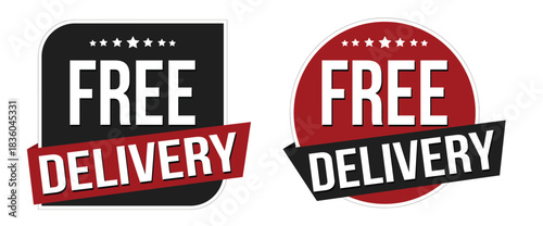Free delivery shipping labels set