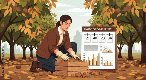Analyzing walnut harvest yield: A visual representation of agricultural success