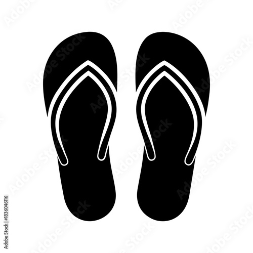 Beach Flip Flops Footwear Icon Isolated on White.